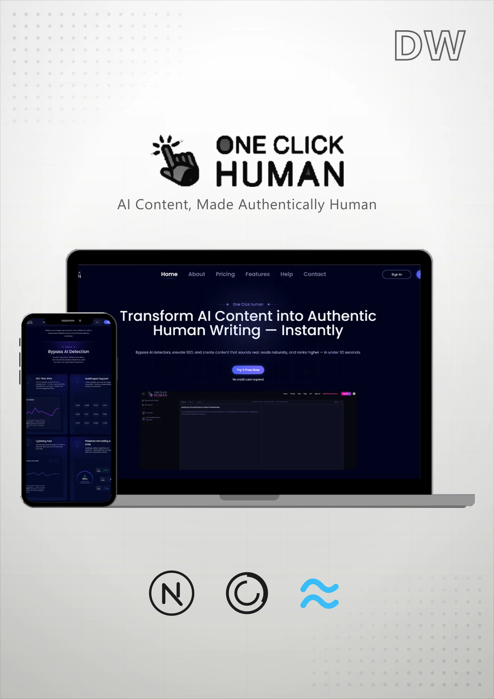 One Click Human — AI Writing Tool, 2025